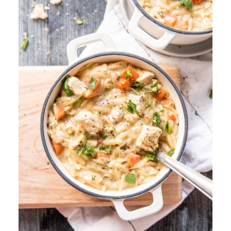 Soups On – Creamy Chicken Orzo Soup